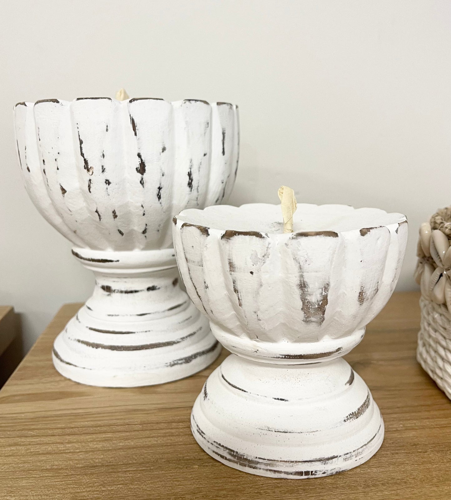 Whitewash Candle holder